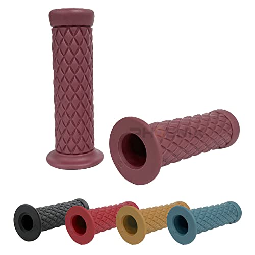 ヴィンテージ ハンドル グリップ 22mm 7/8 非貫通タイプ ラバー 左右セット 原付 スクーター バイク カスタム 汎用 ハンドルグリップ,ブラウン