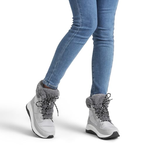 Image of DREAM PAIRS Women's Outdoor Winter Snow Boots | Women Winter Snow Boots, Faux Fur Waterproof Ankle Booties, Zaylee Ladies Slip Resistant Sole Comfortable Short Boots Outdoor