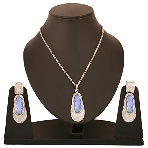 Image of Touchstone Indian Colorful Delicate Desire Traditional Exclusive Designer Jewellery Pendant Sets for Women