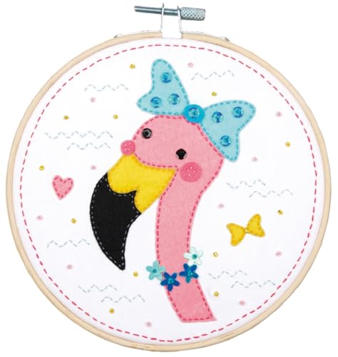 Vervaco Felt Applique KIT Flamingo, Multicoloured