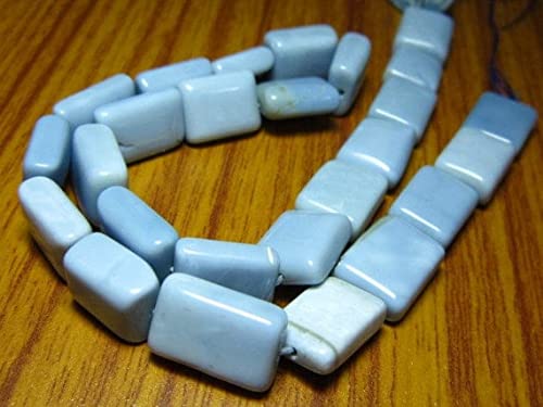 Opale bleue africaine perles chiclets 10x15mm percées sans défaut pour enfilage de bijoux facile