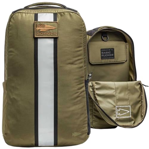 GORUCK Basic Rucker 17L Tactical Backpack Durable Rucksack & MOLLE Daypack Military Backpack for Men & Women - for Outdoor Hiking Training & Travel Ranger Green