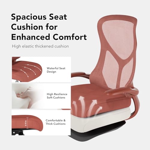 Image of NearHub EC10 Stylish Ergonomic High Back Mesh Reclining Office Chair with Adjustable Flip-Up Armrests,Lumbar Support & Headrest,Breathable & Comfortable Computer Chair for Home, Office & Study