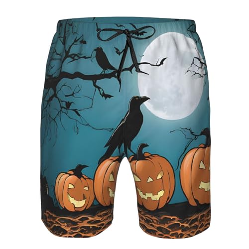 Halloween Pumpkin Men's Quick Dry Beach Shorts Swim Trunks with Pockets Board Shorts4