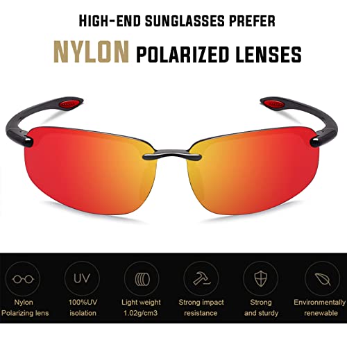 Image of JULI Sports Sunglasses for Men Women Tr90 Rimless Frame for Running Fishing Baseball Driving MJ8001
