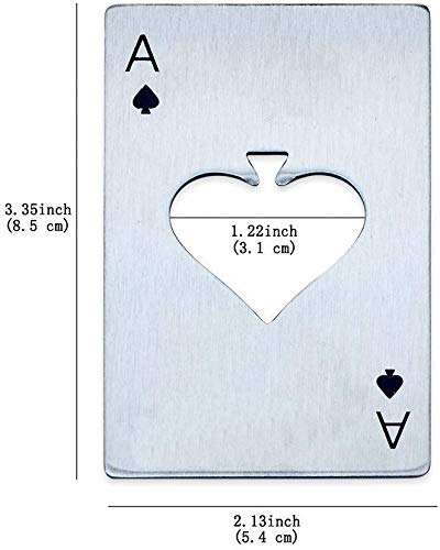Apribottiglie In Acciaio Inox A Forma Di Asso Di Poker, Compatto Come