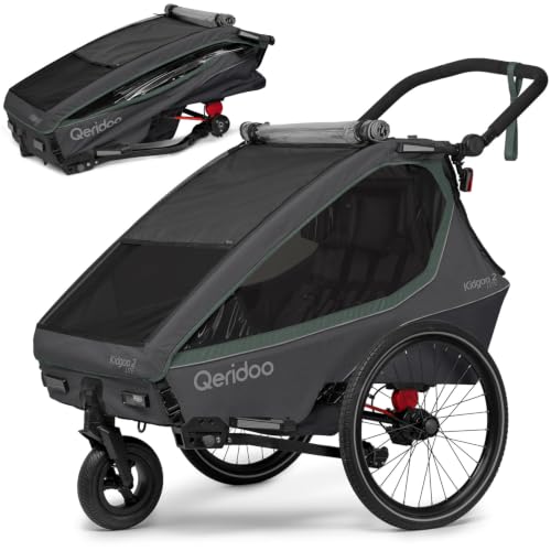 grando fahrradanhänger Qeridoo Kidgoo 2 Lite Ivy Green | Fahrrad Anhänger 2 Kinder | Fahrradanhänger 2 Kinder | 2-in-1 Fahrrad Anhänger & Buggy | 3-in-1-Verdeck Category:E Bikes MTB Cross Fully_XLC CR E40 DM Chainring Bosch BDU38  36T Maßgefertigtes Zweisitzer 500w 750 Größe:62 cm