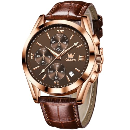 Image of OLEVS Mens Watches Stylish Chronograph Waterproof Luminous Silicon Strap Multifunction Watches for Men Business Men Wrist Watch
