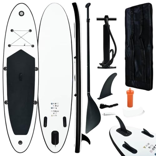 CHARMMA Inflatable Stand Up Paddle Board Set Black and White,Paddleboards-92730