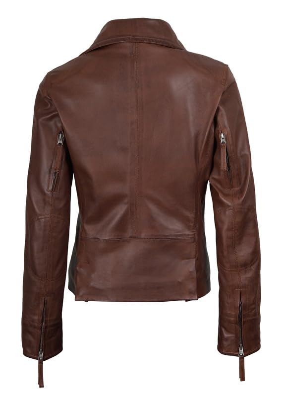Blingsoul Leather Jacket Women - Real Lambskin Leather Asymmetrical Style Leather Jackets For Womens4