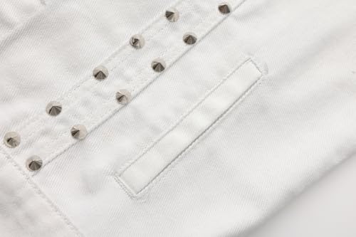 Image of Men's Punk Denim Vest Sleeveless Jean Jackets With Rivets