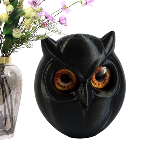 Genérico Sculpture de hibou - Figurine animale sculptée de hibou - Statuette décorative moderne pour bureau, chambre, étagère