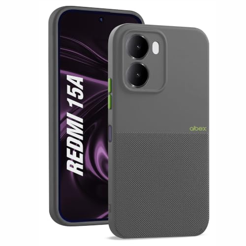 Image of AIBEX Premium Back Cover Case Compatible for Redmi 15A 5G | Scratch & Drop Tested Shockproof Matte Texture Case with Soft Microfibre Lining | Slim Fit Cover with Anti-Scratch Finish - Grey