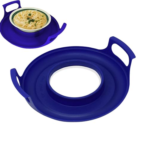 Plato para microondas, bandeja giratoria para microondas, soporte para cuenco de microondas, ideal para recipientes de alimentos, sopas, 30 x 26,5 x 8,2 cm