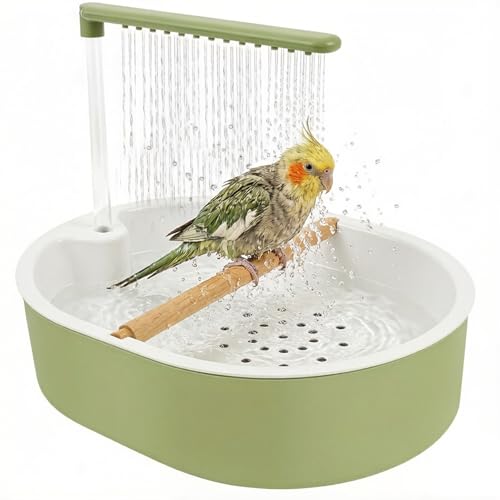 Baño automático para pájaros periquitos con flujo ajustable y perca 7