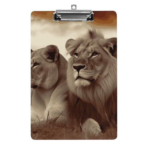 Porte-bloc acrylique A4 imprimé lion idéal pour vos prises de notes en classe