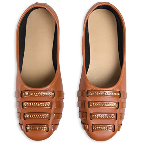 Image of Synthetic Leather Women Fashion Designer for Girls Women Casual Footwear Party Best Festive and Occassional Juti Fashionable Loafer Jutti Women Fashion Slipper Loafer Shoes I (Patti Bellies) I