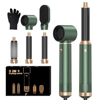 OKWRAP Asciugacapelli 5 in 1, Airstyler 5 in 1, Hairstyler 5 in 1 Multifunzione Phon Capelli,Spazzola Asciugacapelli Per Dare Volume Ai Capelli, Lisciare, Ioni Air Curler Brush,Strumenti Capelli