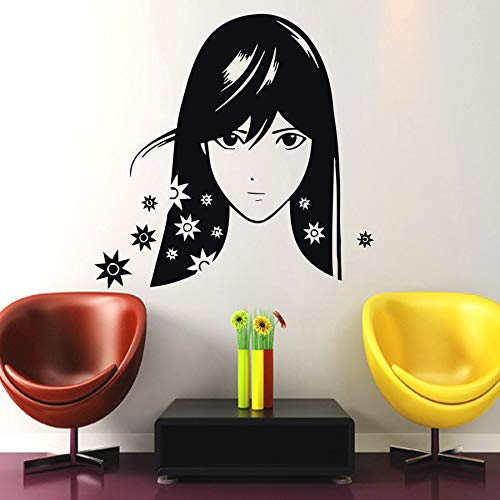 zhuziji Vinile Adesivo Adesivi Camera da Letto Arte Salone di Bellezza Ragazza Decorazioni per la casa Barbiere Vinile Poster