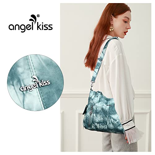 Image of Angel Kiss Handbags for Womens Top-Handle Hobo Purse Roomy Casual Shoulder Bags PU Tote Satchel Purse for Women