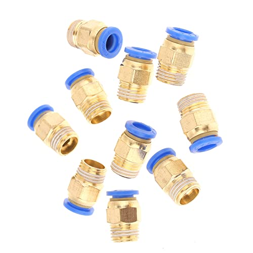 10 peças 1/4bsp fêmea para 8mm push fit conector de ar conector rápido pneumático de latão adaptador