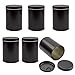 Double Seal Tea Canisters (6-Pack); Black Metal Round Tea Tins w/Interior Rubber Seal