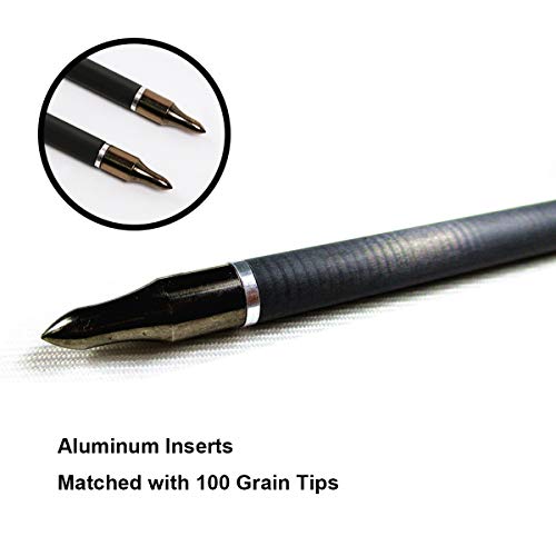 Ms Jumpper Archery Carbon Arrows, High Percentage Carbon-Fiber Arrow Spine 400 With 4" Real Feathers 100 Grain Points For Hunting/Targeting Compound/Recurve/Long Bow 6Pack (31Inch) #TOP3