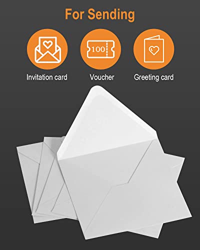 Umschläge 100 Stück, DIN C6 ,11,4 x 16,2 cm,130 g/m² Briefumschläge Kuvert Briefkuvert Briefhülle für Grußkarten Einladung Geburtstagskarten Nassklebung Spitzklappe Umschläge（Reines Weiß）