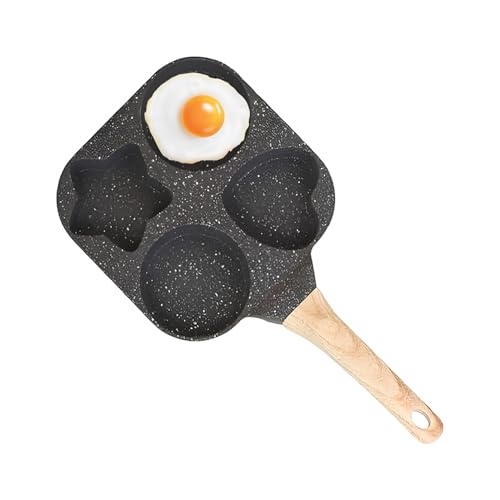 Sartén para huevos | Sartén para panqueques de 4 tazas, sartén profesional para huevos, utensilios de cocina con mango ergonómico para hacer tortillas, preparación de panqueques, cocina RV