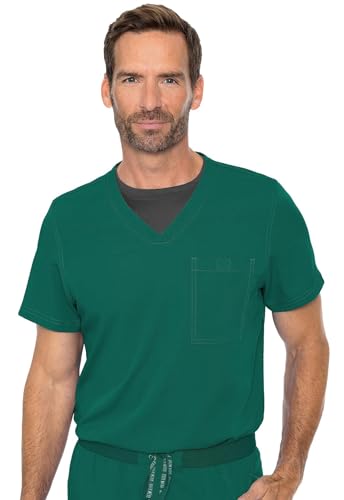 Image of Med Couture Rothwear Touch Scrub Top for Men V-Neck 1 Pocket
