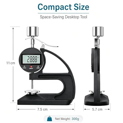 Calibrador digital de espesores 0-12.7mm con medidor de alta precisión, resolución 0.001mm y pantalla LCD para goma, plástico, papel, cuero y láminas metálicas miniatura 4