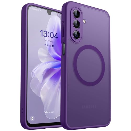 Image of CANSHN Designed for Samsung Galaxy A17-5G Case [Full Camera Protection] [Compatible with Magsafe] Translucent Matte Back Protective Phone Cover, Deep Purple