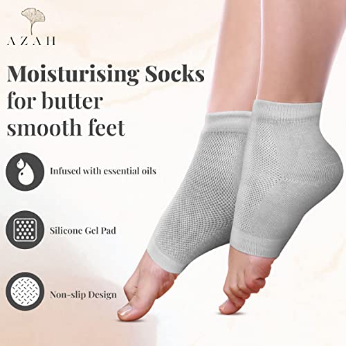 Image of Azah Clean Feet Combo | Callus Remover & Moisturising Socks | Pedicure Device | Electric Callus Remover | Pedicure for Women | Pedicure Kit | Moisturising Socks with Silicone Gel Pad