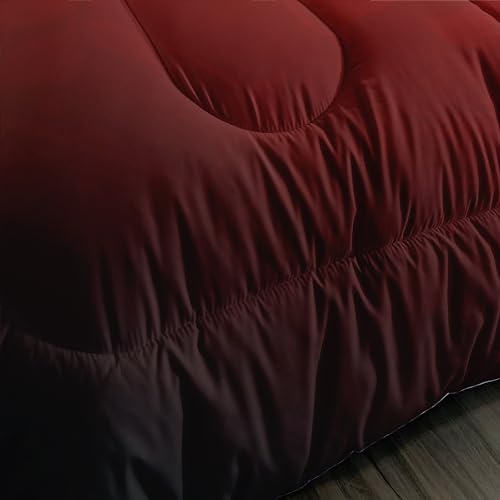 Image of AILONEN Red Rose Comforter Set Queen Size, Romantic Love Floral Theme Bedding Set,Red Flower Couple Lover Comforter 3 Pieces Bed in a Bag, 1 Quilt and 2 Pillowcases