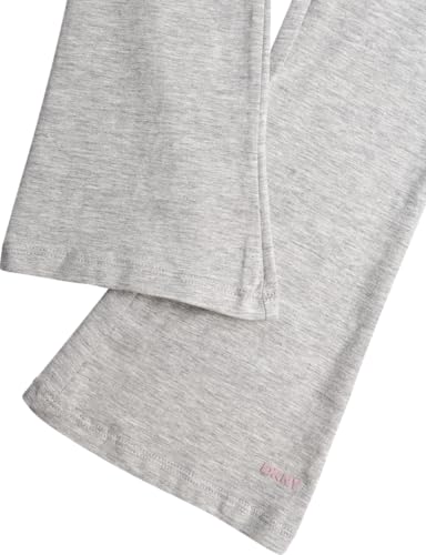 Image of DKNY Girls' Vest Set - 3 Piece Button Down Quilted Puffer Vest Long Sleeve Shirt and Flare Leggings Set (Sizes: 2T-6X)