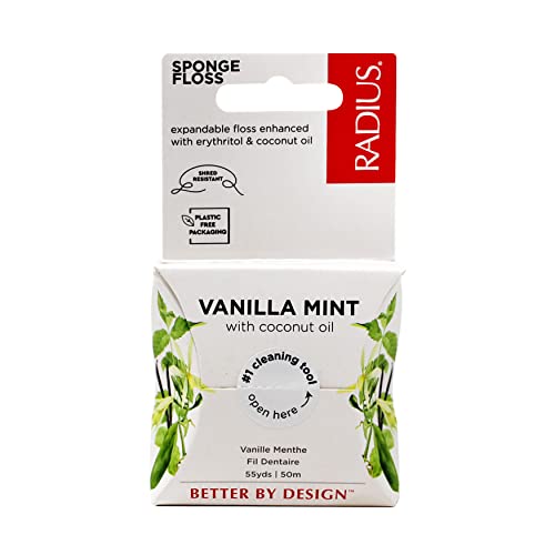 RADIUS Dental Floss, Sponge Floss, Vanilla Mint, 55 Yards, Vegan & Non-Toxic Oral Care Designed to Help Fight Plaque, Pack of 2 - Image 4