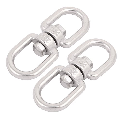 Aexit 2Pcs M5 Transmission 304 Stainless Steel Eye to Eye Swivel Hook Shackle for Boat Rigging