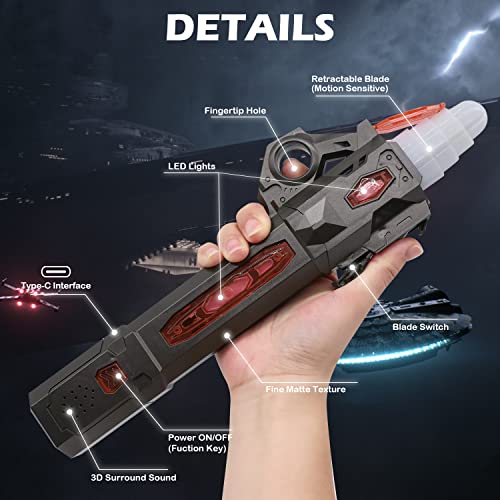 Light Up Saber For Kids, Dual Light Sword Rgb 7 Colors Changeable With 3 Modes Fx Sound, Expandable Led Dual Swords Set For Galaxy War Fighter Warriors, Halloween Cosplay #TOP1