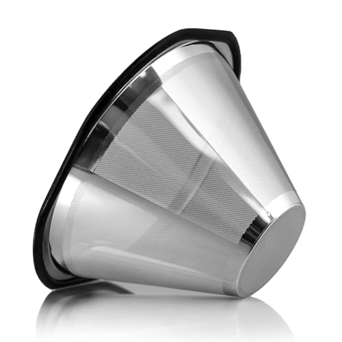 GZEduld Coffee Filter for Kalita Wave 185 & OXO 8 Cup Coffee Makers, Reusable Stainless Steel Metal Filter, Sustainable Brewing Without Paper Filters