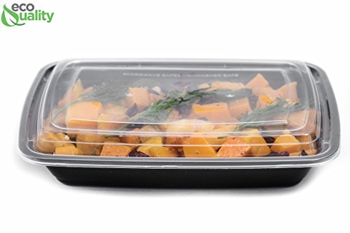 38 Oz Reusable Food Storage 20 Pack Containers With Lids By Ecoquality – Rectangular Bpa Free Freezer, Microwave & Dishwasher Safe – Airtight & Watertight Stackable, Lunch Meal Prep, To-Go, Bento Box #TOP4