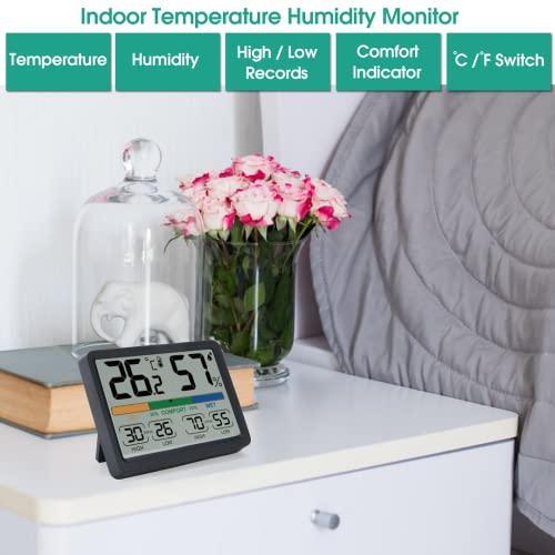 Brapilot Indoor Thermometer Hygrometer Humidity Meter, Room Temperature Humidity Monitor Gauge,Temperature Humidity Calibration, ˚F/℃ Switch, Comfort Indicator - 3.45 X 2.6 X 0.52 Inches (2 Packs) #TOP3