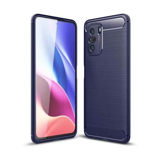 Image of NPRC Hybrid Ultra Slim Protective Case TPU Non-Slip Carbon Fiber Texture Shockproof Case Cover for Redmi 11 Ultra - Blue