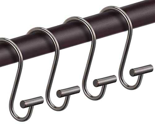 Bronze-Duschvorhanghaken, rostfrei, Duschvorhangringe für Badezimmer, CHICTIE T-Bar Metall, dekorative Duschvorhanghaken, Kleiderbügel für Duschvorhangstange, 12 Stück Cover