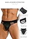 sunshinelady Herren Tanga PU-Leder Große Größen Männer String Unterwäsche mit Gummibund Sexy Slips Dessous für Mann Sissy Gay Briefs U-Pouch Reizwäsche Unterhosen Cut-Out Design Schwarz L