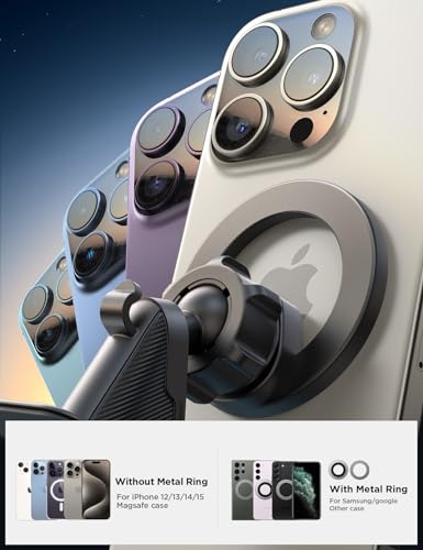 JOYROOM Fits MagSafe Car Mount, [Dashboard & Air Vent] 2 in 1 Super Stable Magnetic Car Phone Mount Fit for iPhone 15 14 13 12 Pro Max Plus Mini & MagSafe Case & All Phone - Thumbnail 4