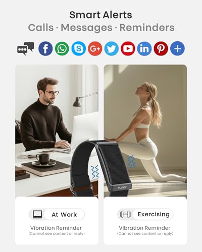 Image of Smart Bracelet, Health Fitness & Activity Tracker with All-Day Continuous Heart Rate /Blood Pressure Monitor, Sleep Tracker, 170+ Sport Modes, 60 Day Battery & Free App, IP68 Smart Band for Android IOS