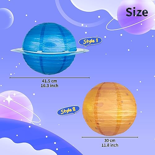 Image of 8 PCS Planet Paper Lanterns Outer Space Party Decorations Solar System Planets Hanging Lantern for Kids Space Theme Party Birthday Room Classroom Decorations