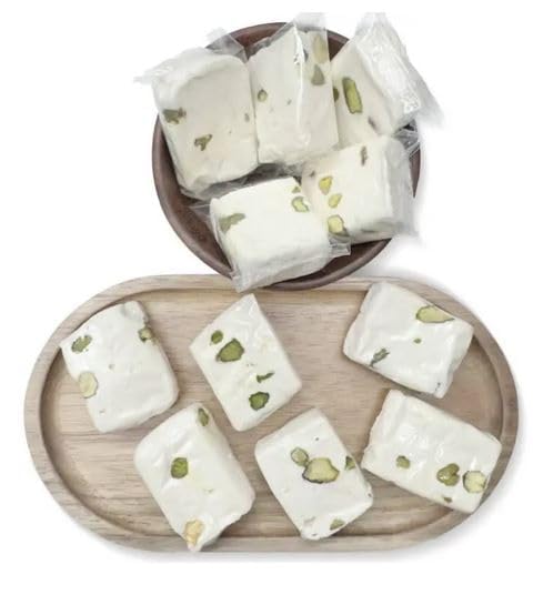 Image of NY Spice Shop Nougat with Pistachios - 1 Pound White Middle Eastern Nougat