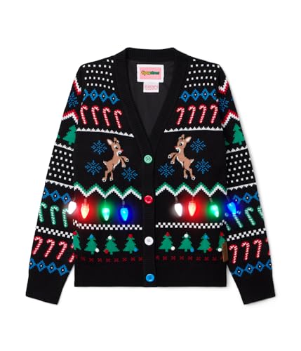 Image of Tipsy Elves Classic Cute Cardigan Ugly Christmas Sweaters for Women with Fun Patterns and Animals