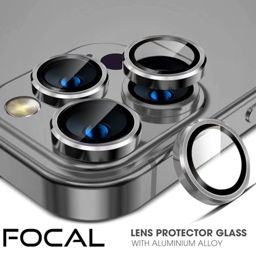 Image of GRIPP 3in1 Focal Camera Lens Protector for iPhone 14 Pro, iPhone 14 Pro Max, Aluminium Alloy Ring, Ultra-Clear HD Glass, Scratch-Resistant, Case Friendly, Easy Install - Dark Grey